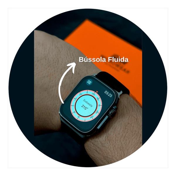 Imagem de Smartwatch Preto W69 Ultra Mini Series 9 Amoled Nfc+pulseira Alpine Controla Música e Passos + Pulseiras Extra