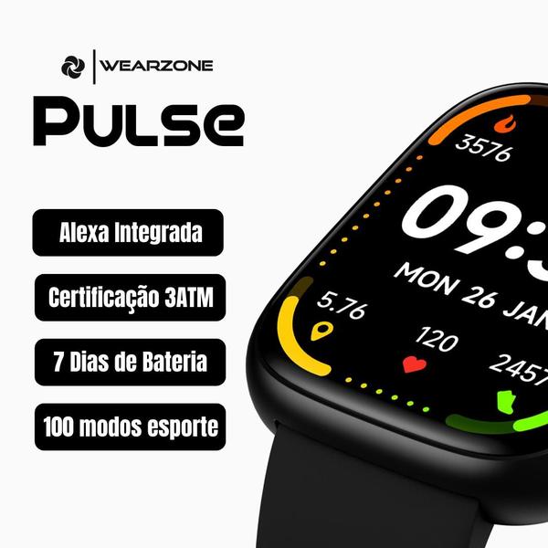 Imagem de SmartWatch Pulse a Prova D'Água, Alexa Integrada c/ Bateria de Longa Duração