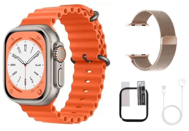 Imagem de Smartwatch Relogio Feminino Elegante Delicado C/ Pulseira Extra e Pelicula W68 Ultra Mini Serie 8