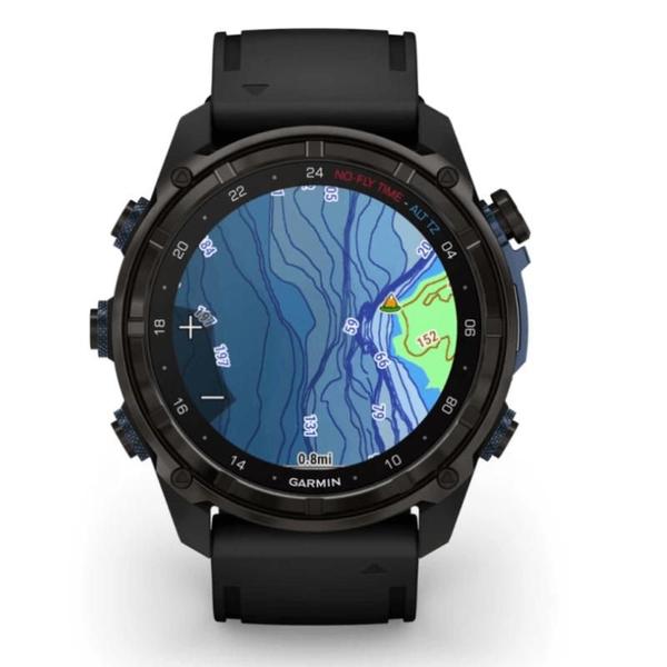 Imagem de Smartwatch Relógio Garmin Descent Mk3i com Monitor Cardíaco de Pulso e GPS Cinza Carbono DLC Ti Preto EMEA