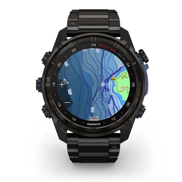 Imagem de Smartwatch Relógio Garmin Descent Mk3i com Monitor Cardíaco de Pulso e GPS Cinza Carbono Titânio DLC c/ pulseira de Titânio