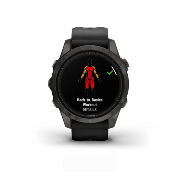 Imagem de Smartwatch Relógio Garmin Epix Pro Gen 2 Safira Cinza Carbono DLC Titânio com pulseira Preta 42mm