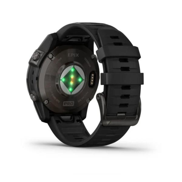 Imagem de Smartwatch Relógio Garmin Epix Pro Gen 2 Safira Cinza Carbono DLC Titânio com pulseira Preta 47mm