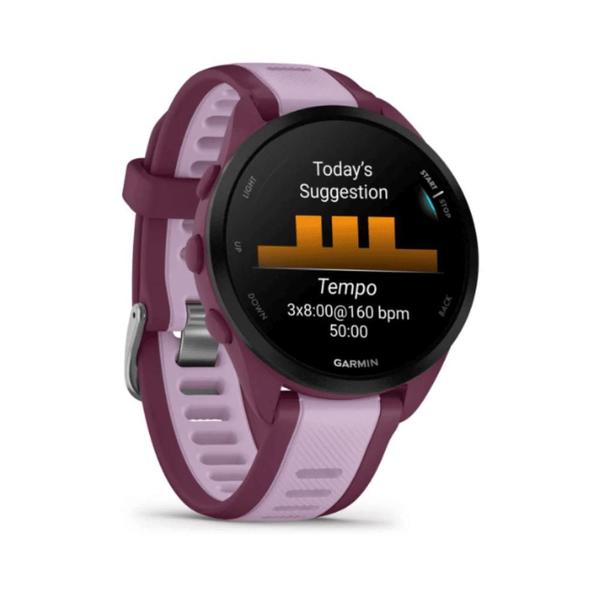 Imagem de Smartwatch Relógio Garmin Forerunner 165 Music Cereja/ Lilás WW com Monitor Cardíaco de Pulso e GPS 43mm