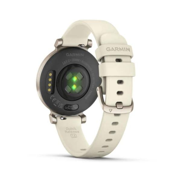 Imagem de Smartwatch Relógio Garmin Lily 2 Dourado Pulseira Branca de Silicone com Monitor de Atividades