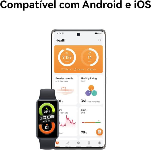 Imagem de Smartwatch Relógio inteligente HUAWEI Band 8 Versão Global Cor Caixa Emerald Green / Pulseira Green