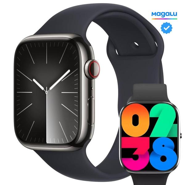 Imagem de Smartwatch Relógio Inteligente HW9 PROMAX + 3 pulseiras Lançamento 2024  NFC Indução Bussola Gps + modos esportivos