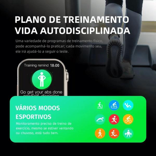 Imagem de Smartwatch Relógio Ultra 49mm Branco Inteligente Homens Mulheres Ios E Android