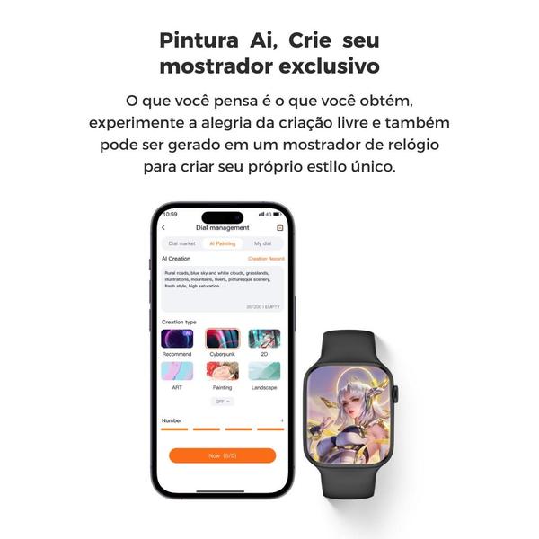 Imagem de Smartwatch S10 Lançamento 2025 Série 10 X Microwear Original NFC tela 47m Amoled 120Hz novo sistema MicroOs 10 resistencia certificada IP68