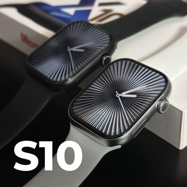 Imagem de Smartwatch S10 Lançamento 2025 Série 10 X Microwear Original NFC tela 47m Amoled 120Hz novo sistema MicroOs 10 resistencia certificada IP68