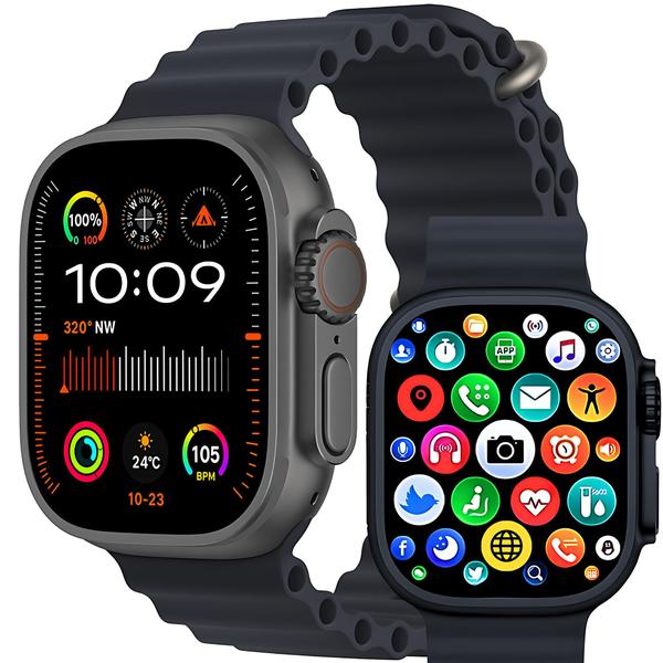 Imagem de Smartwatch Série 9 Ultra 2ª geração 2024 +2 pulseiras relógio inteligente android e iOs para atividades fisicas Original