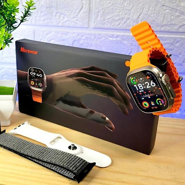 Imagem de Smartwatch Serie 9 Ultra S Microwear GPS, chamadas, NFC, IA chat GPT, esportes, monitor de saúde relógio Masculino Feminino