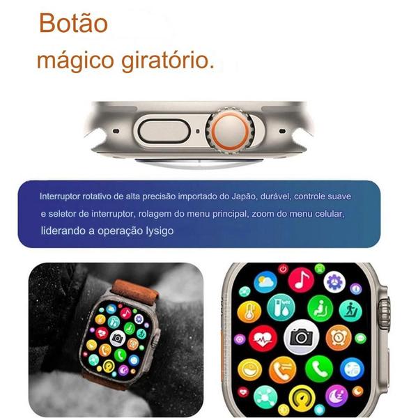 Imagem de SmartWatch T800 Ultra Chamadas Esportes Notificações Botão scroll Bluetooth