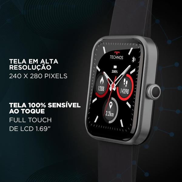 Imagem de Smartwatch Technos Connect MAX Prata e Preto - TMAXAB/5K