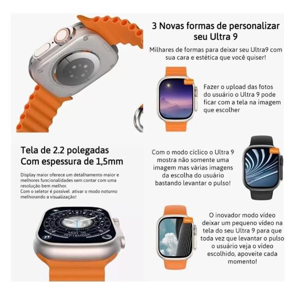 Imagem de Smartwatch u9 ultra Series 9 Microwear Ultra 2.2 Gps 49mm Nfc Relógio Inteligente