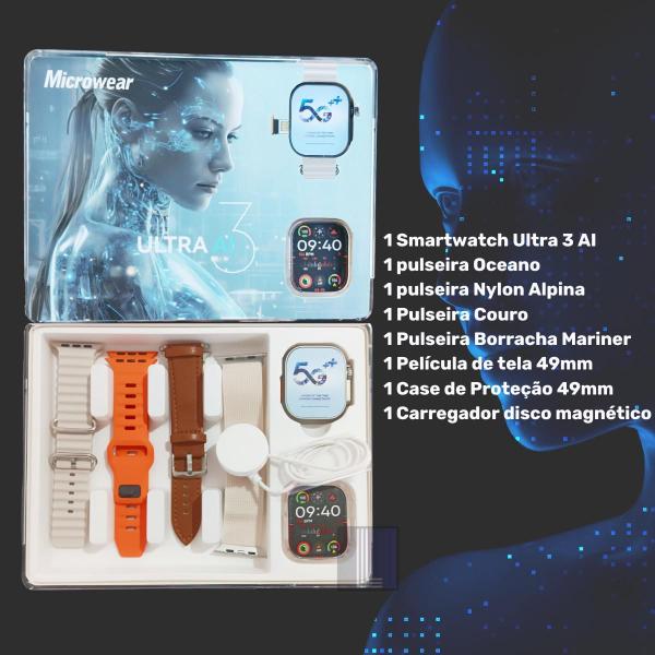 Imagem de Smartwatch Ultra 3 Ai Android Chip 5g Câmera Wi-fi GPS NFC