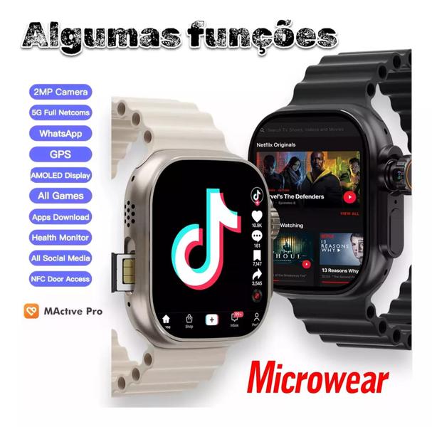 Imagem de Smartwatch Ultra 3 Ai Chip 5g Câmera Wifi 16gb + 4 Pulseiras