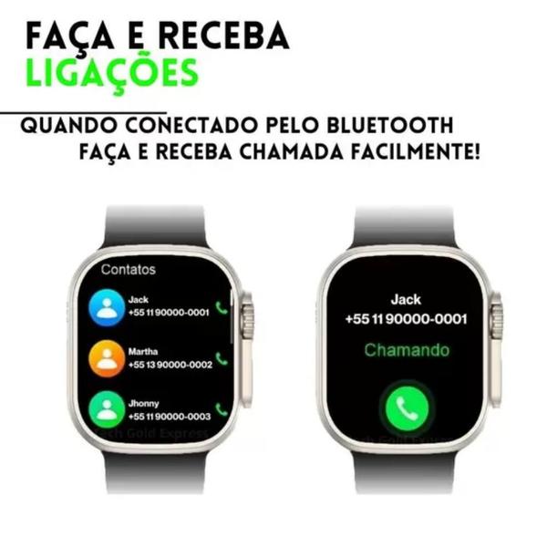 Imagem de Smartwatch Ultra 9 Relógio Inteligente S9 49mm NFC Android IOs K9 Masculino Feminino 2024 + 3 Pulseiras