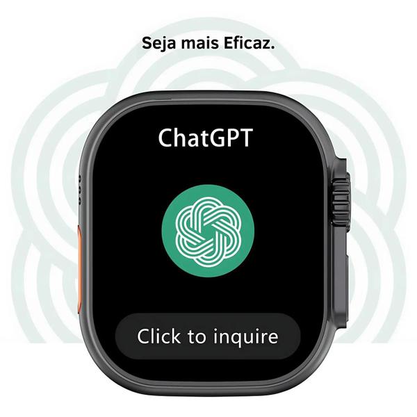 Imagem de Smartwatch Ultra Ai3 PRO 16GB chip 4G câmera frontal rotativa integrada apps playstore tela amoled 49mm NFC + 4 Pulseiras