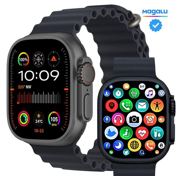 Imagem de Smartwatch Ultra Max Watch X Série 10 + 4 Pulseiras Lançamento 2025, Monitor de Saúde NFC GPS tracking +100 modos esportivos 49mm  