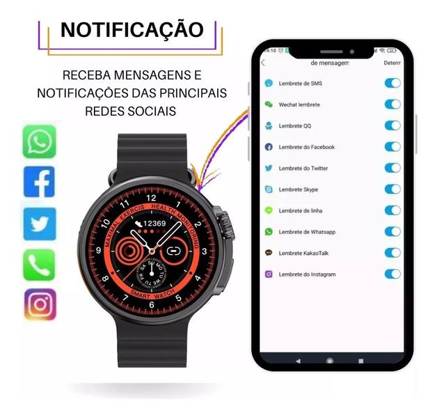 Imagem de Smartwatch Ultra Mini Redondo Se Feminino Masculino Preto 41mm Compativel Samsung Galaxy Smart Watch Band Bluetooth top