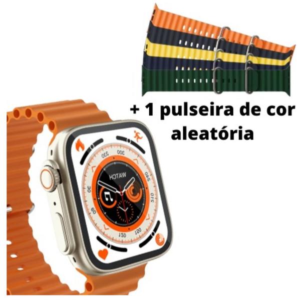 Imagem de Smartwatch Ultra Série 8 Mini 2 Pulseiras Tela 41mm Tela Infinita Multi-Funções Android iOS Bluetooth