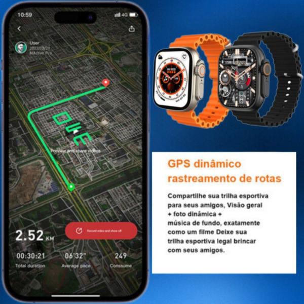 Imagem de Smartwatch Ultra Series 10 Faz Ligações e Redes Sociais com Tela Amoled