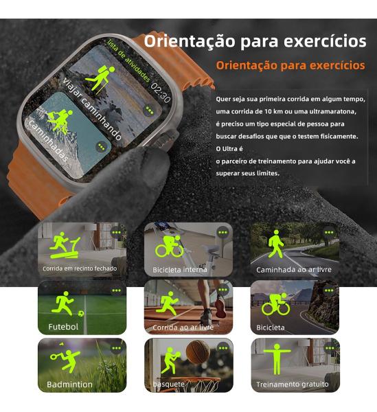 Imagem de Smartwatch Ultra Series 10 Faz Ligações e Redes Sociais com Tela Amoled