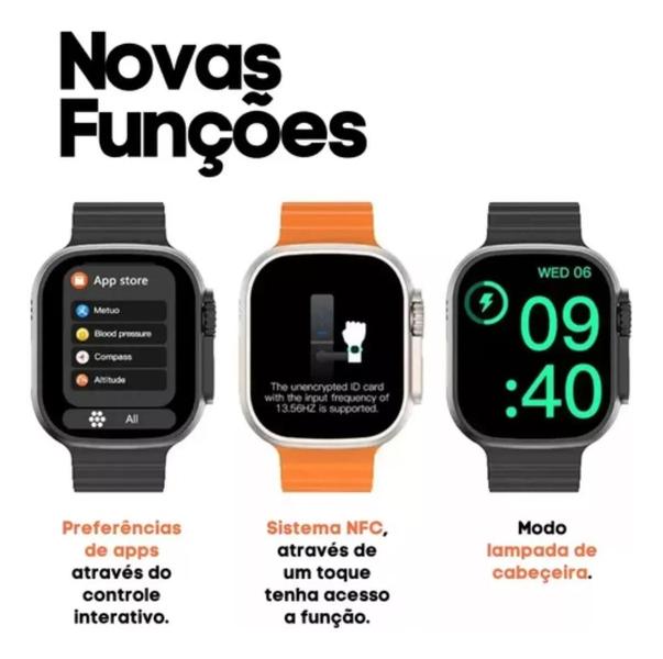 Imagem de Smartwatch Ultra X10 49mm Serie Nfc Gps 2 Pulseiras ( Laranja )