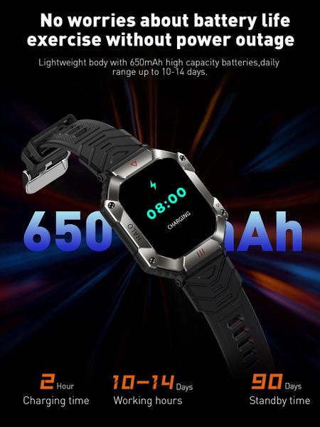 Imagem de Smartwatch Unigirl Coss Teo com 100 dias de bateria IP68 Android