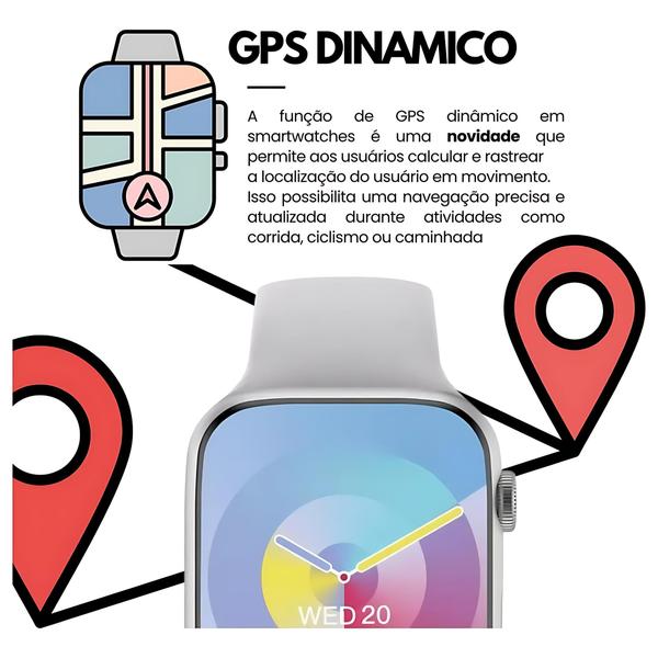 Imagem de Smartwatch W29 Amoled Qualidade Premium Original Microwear Chat GPT, assistente de voz, GPS tracking, modos esportivos