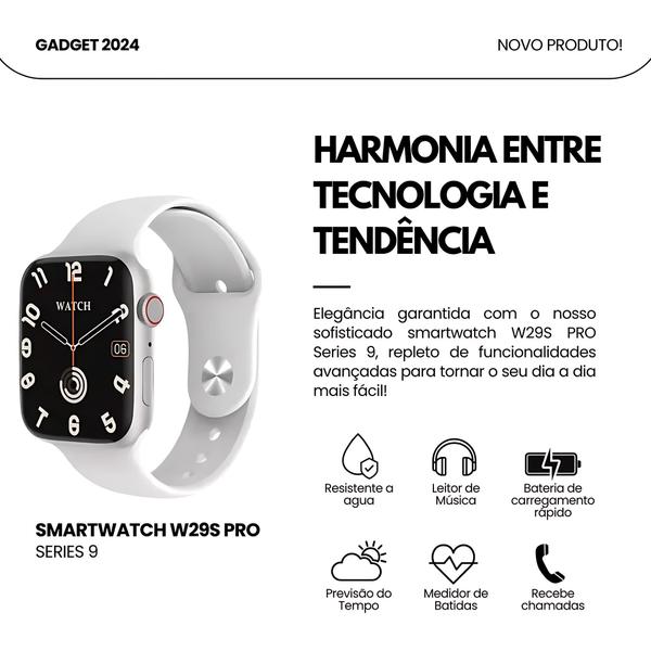 Imagem de Smartwatch W29 Amoled Qualidade Premium Original Microwear Chat GPT, assistente de voz, GPS tracking, modos esportivos