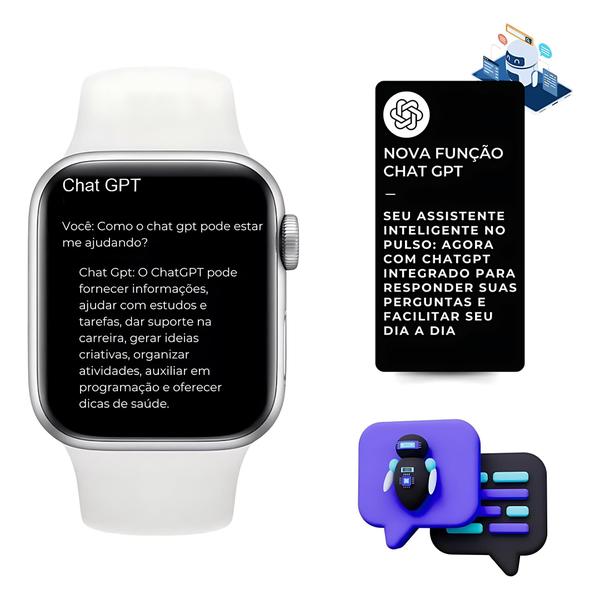 Imagem de Smartwatch W29 Amoled Qualidade Premium Original Microwear Chat GPT, assistente de voz, GPS tracking, modos esportivos