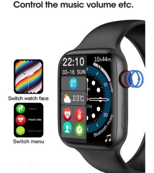 Imagem de Smartwatch W37 pro Series 7 com Tela Infinita de 1.75 Preto + Pulseira Milanese