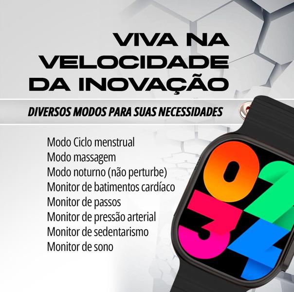 Imagem de Smartwatch W68 2 Pulseiras Ultra Serie 8 Nfc Gps Tela 2,2 Multi-Funções Androi iOS Bluetooth