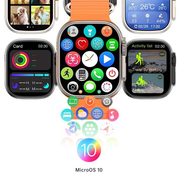 Imagem de Smartwatch W69+ Ultra Plus Serie 10 Tela Amoled 49mm 2GB Gps Bussula Nfc Indução Com Nf - Microwear