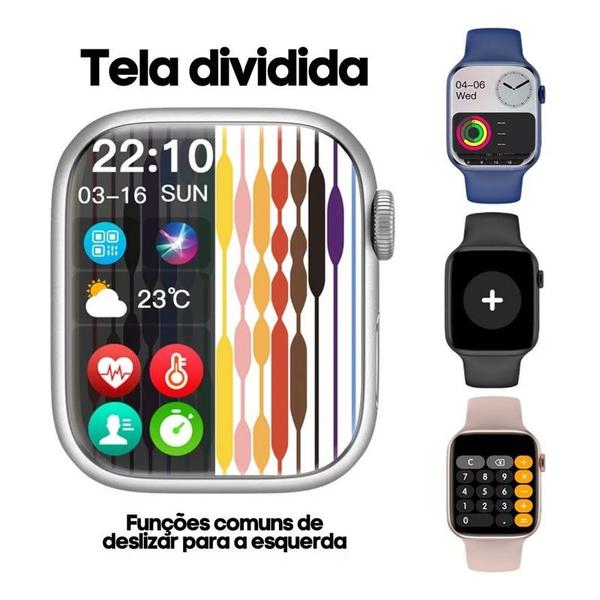 Imagem de Smartwatch W99+ Plus 45mm Amoled Ilha Dinâmica Chatgpt 45mm GPS NFC Prata