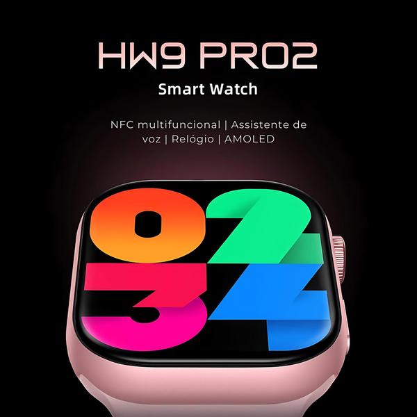 Imagem de Smartwatch Watch HW9 PRO Serie 9 Amoled + 3 pulseiras NFC assistente de vóz Chat GPT e GPS relógio inteligente corrida monitor de saúde original