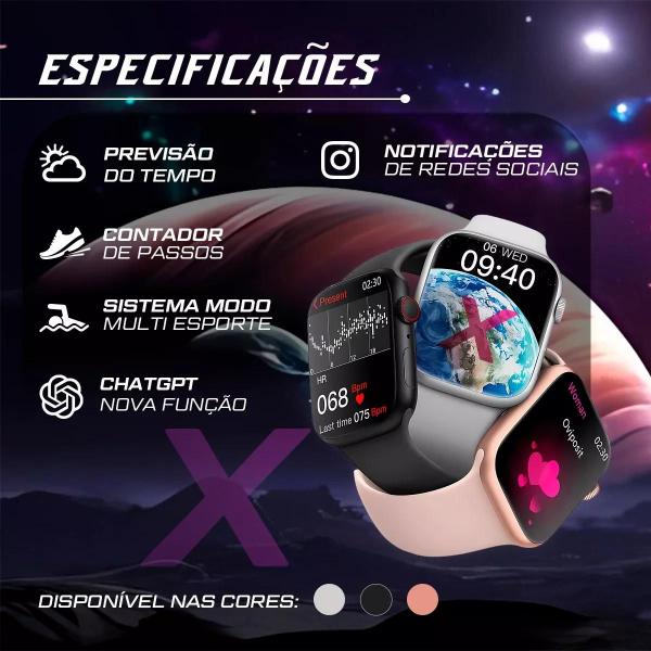 Imagem de Smartwatch Watch X Série 10 Preto 45mm Chat Gpt -gps -amoled