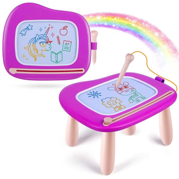 Imagem de Smasiagon Toddler Toys Idade 1-2 Anos Meninas meninos de 1-2 anos de idade, desenho magnético Doodle Board Pad Brinquedos de Aprendizagem Educacional para 12 3 3 Anos Meninas Meninas Presentes Festa de Aniversário (Roxo)