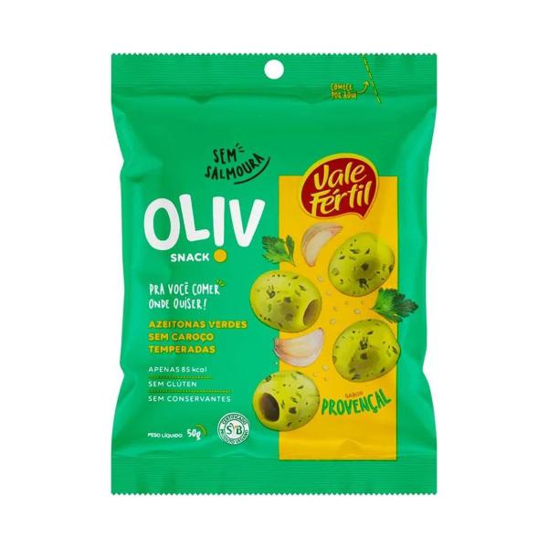 Snack Azeitona Sem Caroço Sabor Provençal 50g Vale Fértil Imagem de Snack Azeitona Sem Caroço Sabor Provençal 50g Vale Fértil