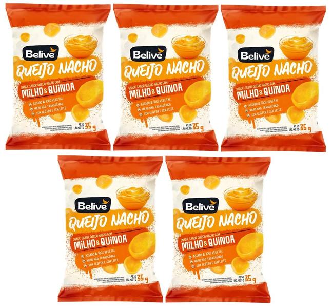 Imagem de Snack De Milho Sem Gluten Queijo Nacho Belive 35g KIT C/5 UN