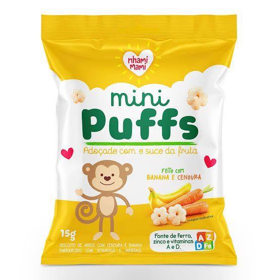 Imagem de Snack Mini Puffs Banana E Cenoura Sem Glúten Nhami Mami 15 g