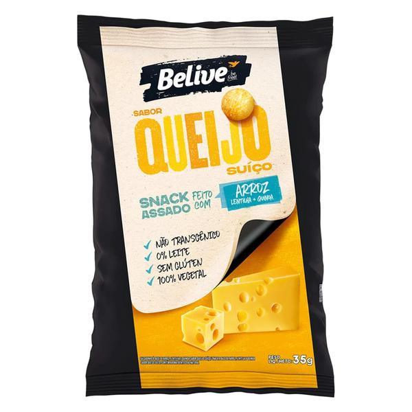 Snack Multigrãos Sabor Queijo Suíço 35g Belive Imagem de Snack Multigrãos Sabor Queijo Suíço 35g Belive