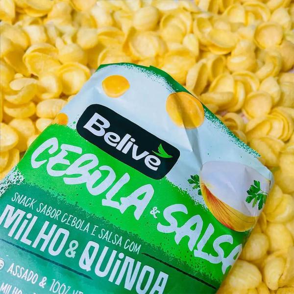 Imagem de Snacks de Milho BeLive Sabor Cebola e Salsa 35g (20 pacotes)