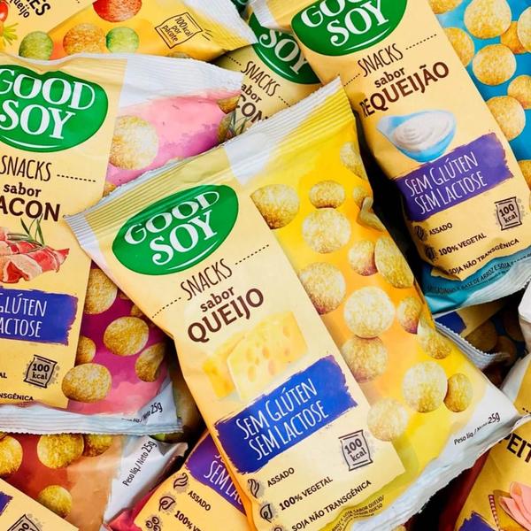 Snacks de Soja Sabor Queijo Good Soy Belive 25g Imagem de Snacks de Soja Sabor Queijo Good Soy Belive 25g