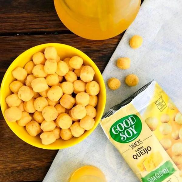 Snacks de Soja Sabor Queijo Good Soy Belive 25g Imagem de Snacks de Soja Sabor Queijo Good Soy Belive 25g
