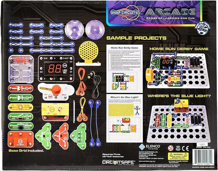 Imagem de Snap Circuits Arcade”, kit de exploração eletrônica, atividades de haste para maiores de 8 anos, manual de projeto colorido (SCA-200)