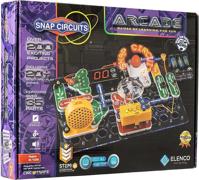 Imagem de Snap Circuits Arcade”, kit de exploração eletrônica, atividades de haste para maiores de 8 anos, manual de projeto colorido (SCA-200)