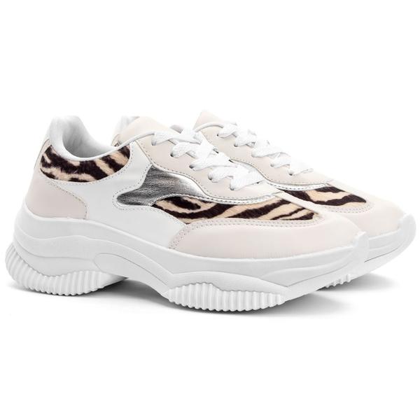 Imagem de Sneaker Feminino Chunky Animal Print Zebra e Squeeze